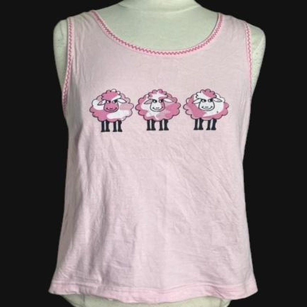 Pink Sheep Graphic Sleep Tank Top